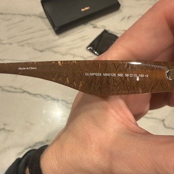 Max Mara MM0125 GLIMPSE6 Textured Havana Brown Oversized Sunglasses 58mm NWOT main image 7
